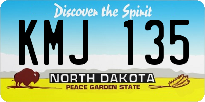 ND license plate KMJ135