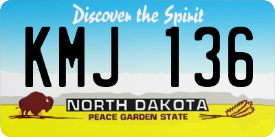 ND license plate KMJ136