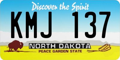 ND license plate KMJ137