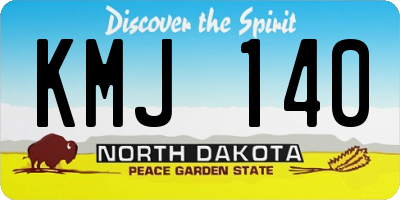 ND license plate KMJ140