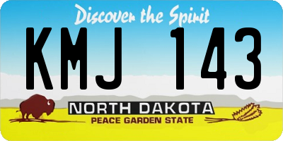 ND license plate KMJ143