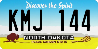 ND license plate KMJ144