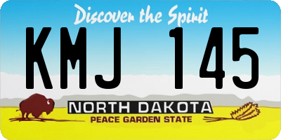 ND license plate KMJ145