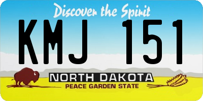ND license plate KMJ151