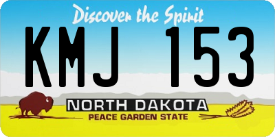 ND license plate KMJ153