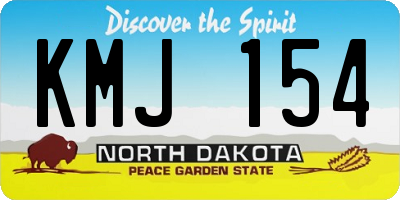 ND license plate KMJ154