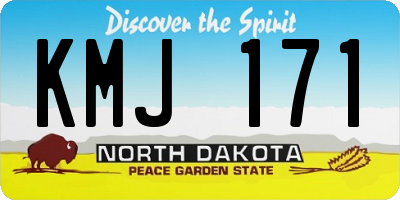 ND license plate KMJ171