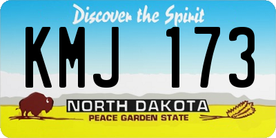 ND license plate KMJ173