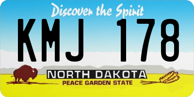 ND license plate KMJ178