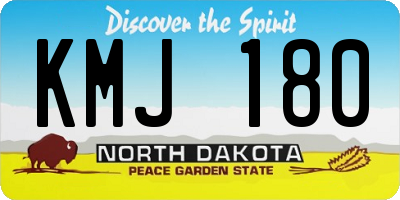 ND license plate KMJ180