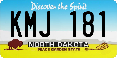 ND license plate KMJ181