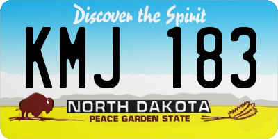 ND license plate KMJ183