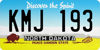 ND license plate KMJ193