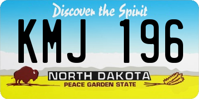 ND license plate KMJ196