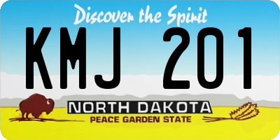 ND license plate KMJ201