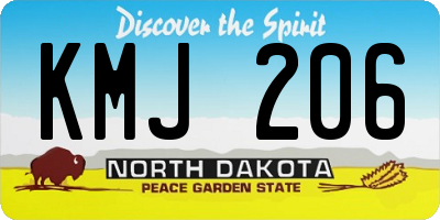 ND license plate KMJ206