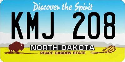 ND license plate KMJ208