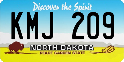 ND license plate KMJ209