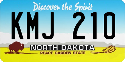 ND license plate KMJ210