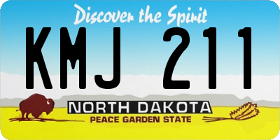 ND license plate KMJ211