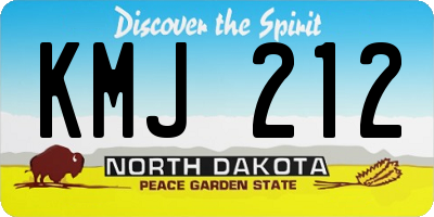 ND license plate KMJ212