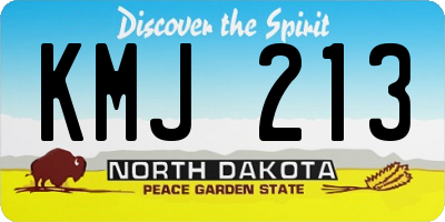 ND license plate KMJ213