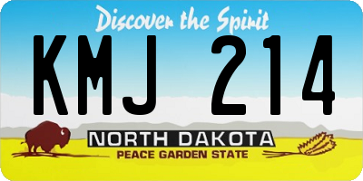 ND license plate KMJ214