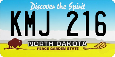 ND license plate KMJ216