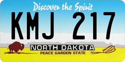 ND license plate KMJ217
