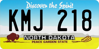 ND license plate KMJ218