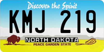 ND license plate KMJ219
