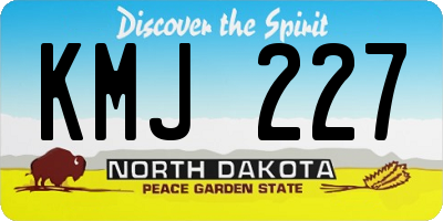 ND license plate KMJ227