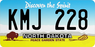 ND license plate KMJ228