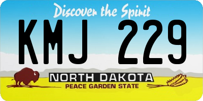 ND license plate KMJ229