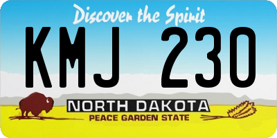 ND license plate KMJ230