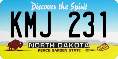 ND license plate KMJ231