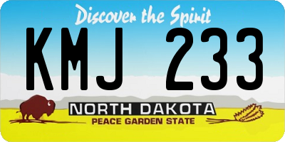 ND license plate KMJ233