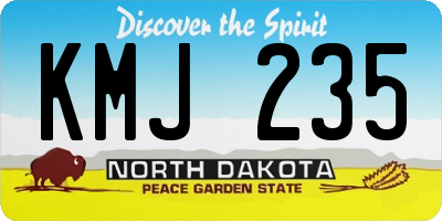 ND license plate KMJ235