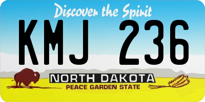 ND license plate KMJ236