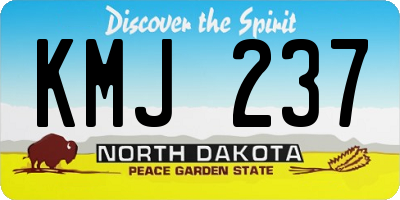 ND license plate KMJ237