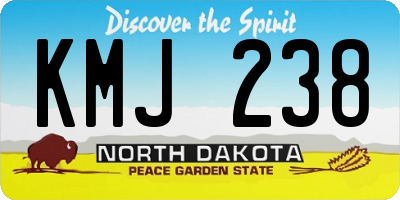 ND license plate KMJ238