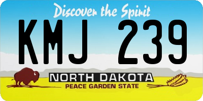 ND license plate KMJ239