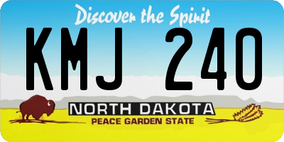 ND license plate KMJ240