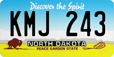 ND license plate KMJ243
