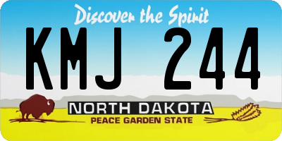 ND license plate KMJ244