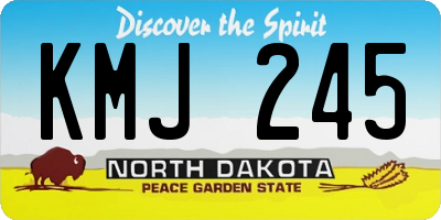 ND license plate KMJ245