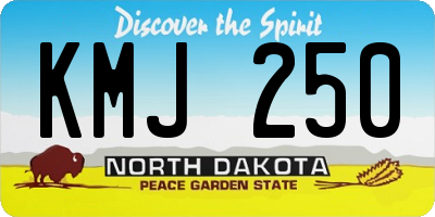 ND license plate KMJ250
