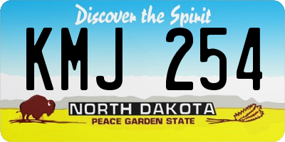 ND license plate KMJ254