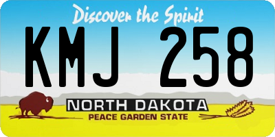 ND license plate KMJ258
