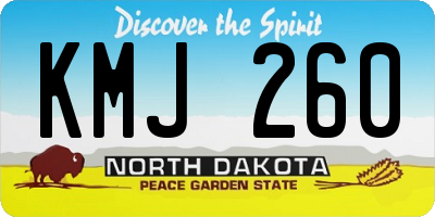ND license plate KMJ260
